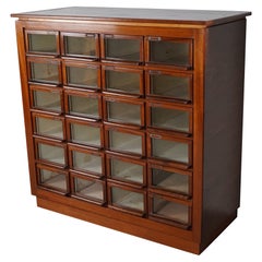 Vintage Dutch Hardwood Haberdashery Shop Cabinet, 1930s