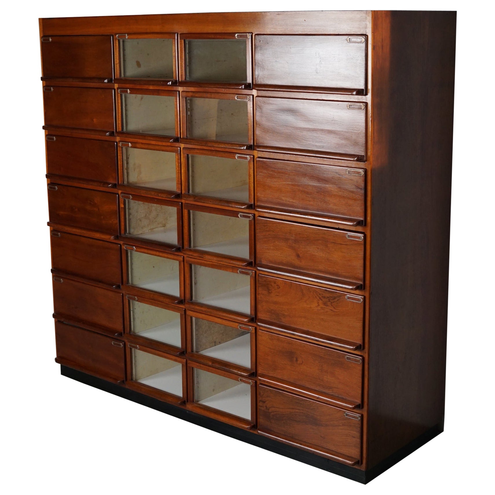 Large Vintage Dutch Hardwood Haberdashery Shop Cabinet, 1930s