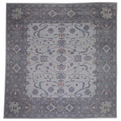 Alfombra turca cuadrada de aspecto antiguo Oushak 15'10" x 16'4" #16058
