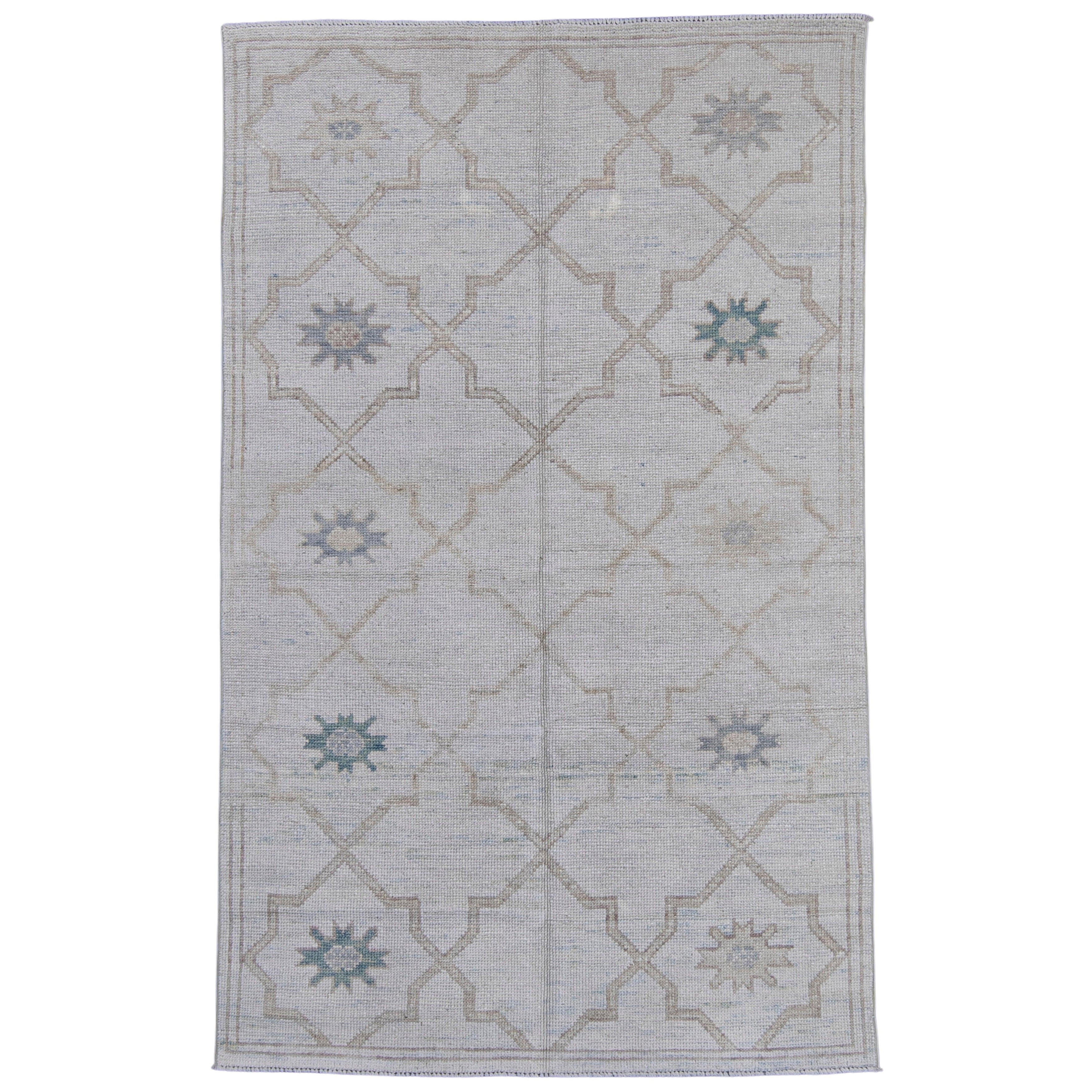 Turkish Oushak Rug 4' x 6'6" #16972 For Sale