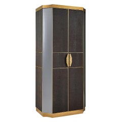 Special Price Cabinet Antique Bronze Finish Side Upholstery Leather Mirror Led