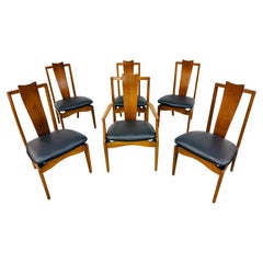 Mid-Century Modern Young Manufacturing Walnut Dining Chairs - Set of 6