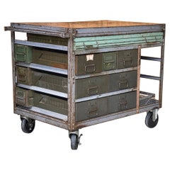 Vintage WWII Military Industrial Workstation / Service Station/ Dry Bar