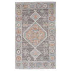 Tapis turc Oushak 2' x 3'4" n° 16290