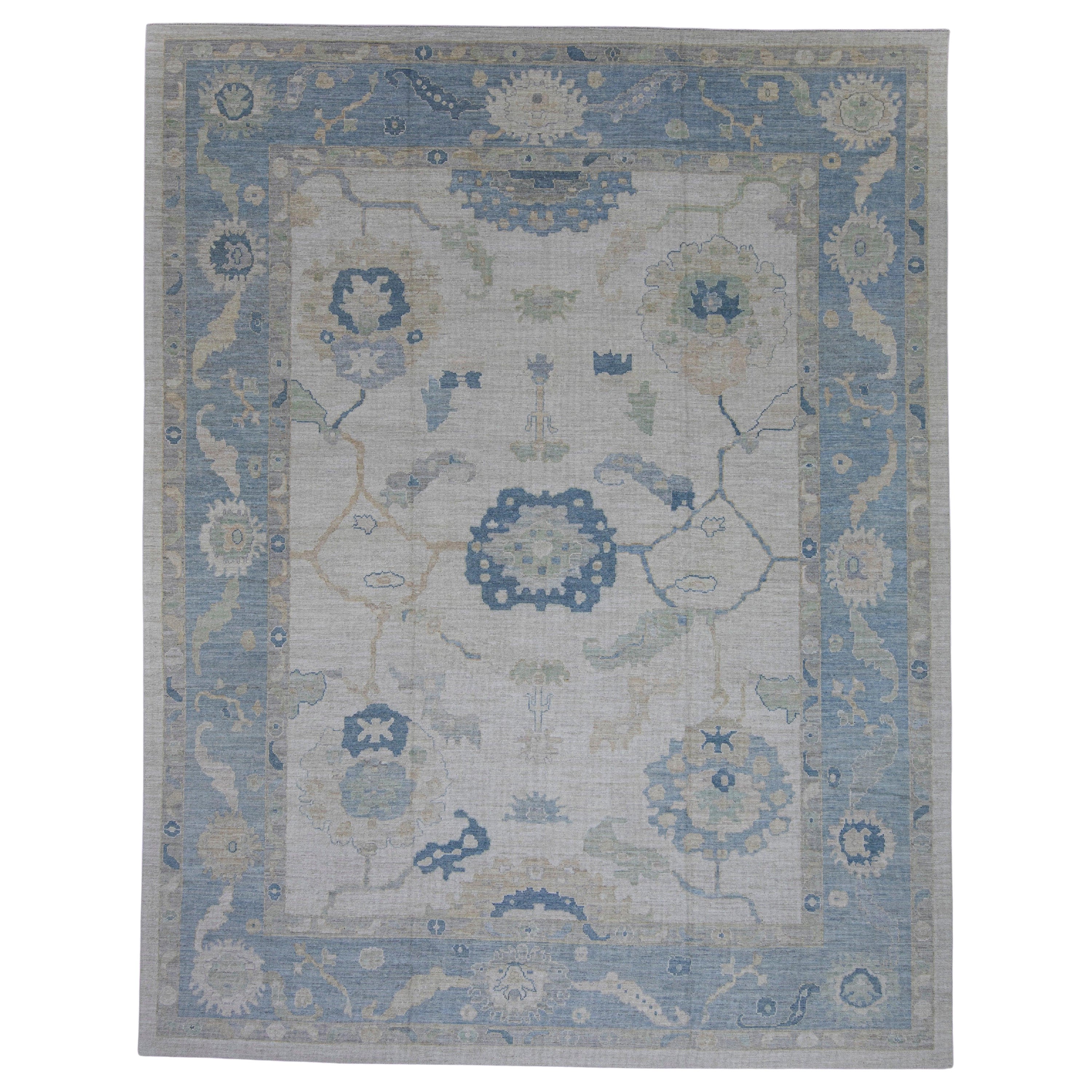 Turkish Oushak Rug 12'3" x 15'8" #16045 For Sale