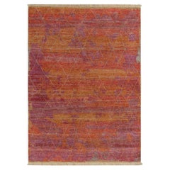 Alfombra anudada a mano Rug & Kilim en dorado, rojo y motivos geométricos