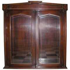 Pair of Mahogany Upper Cabinets with Glass Doors