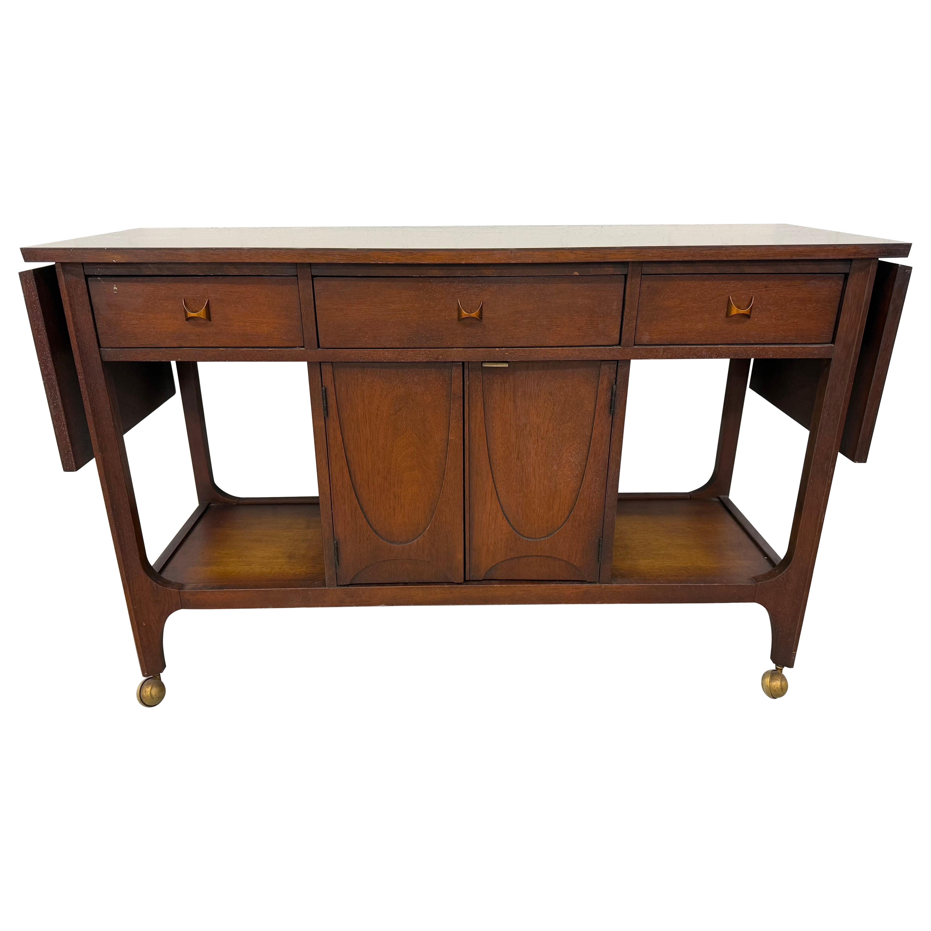 Broyhill Brasilia Barwagen aus Nussbaumholz, Mid-Century Modern