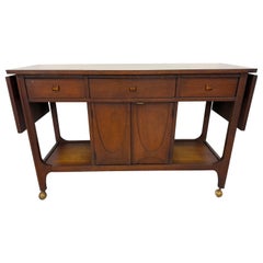 Mid-Century Modern Broyhill Brasilia Walnut Bar Cart