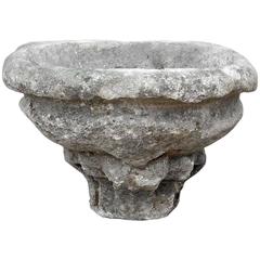Antique 17th Century Carved Limestone Sink from Vaucluse