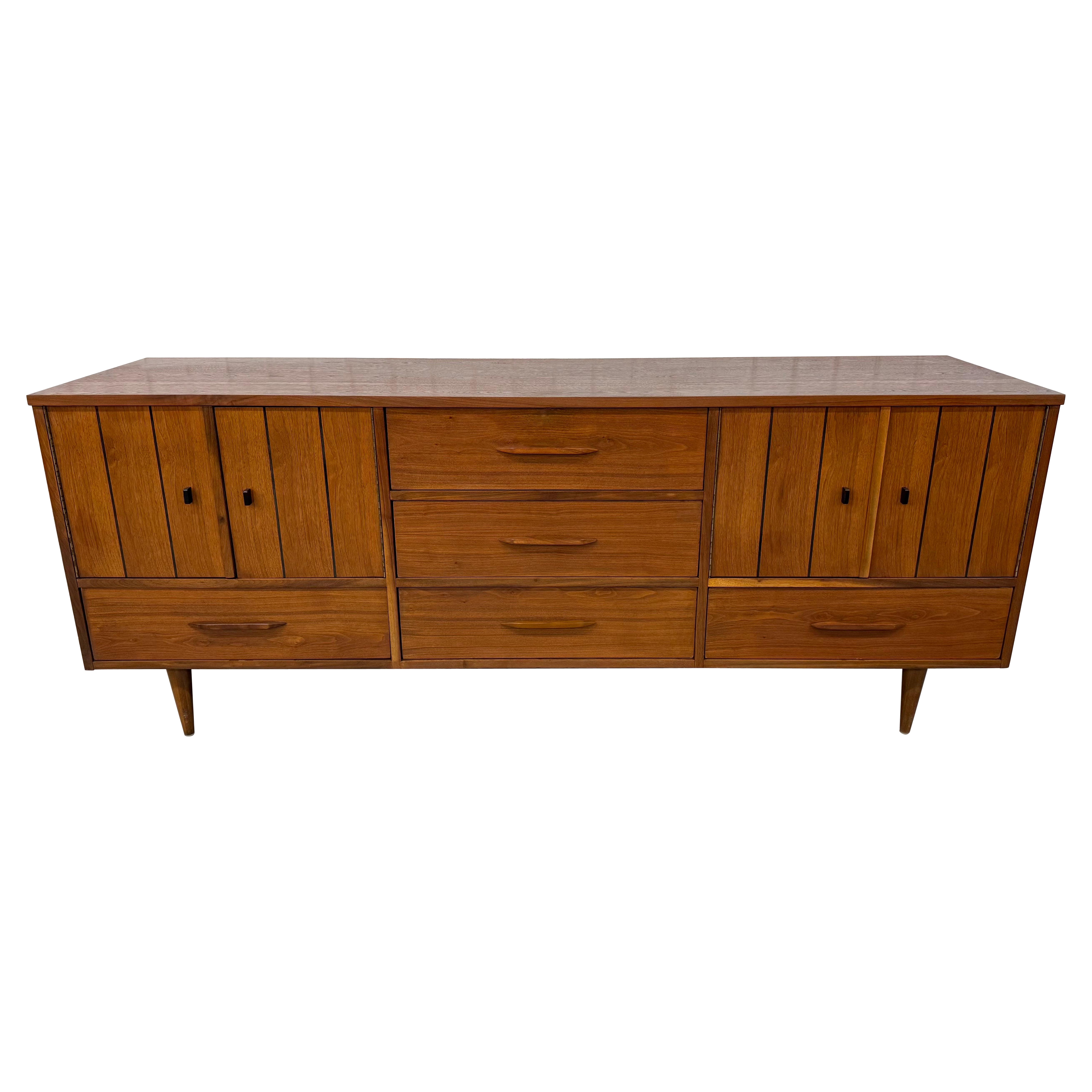 Mid-Century Modern Stanley Walnut Sideboard
