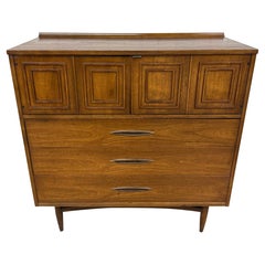 Mid-Century Modern Broyhill Sculptra Walnut High Chest