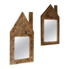 contemporary unidentical pair of mirrors by French artist José Esteves