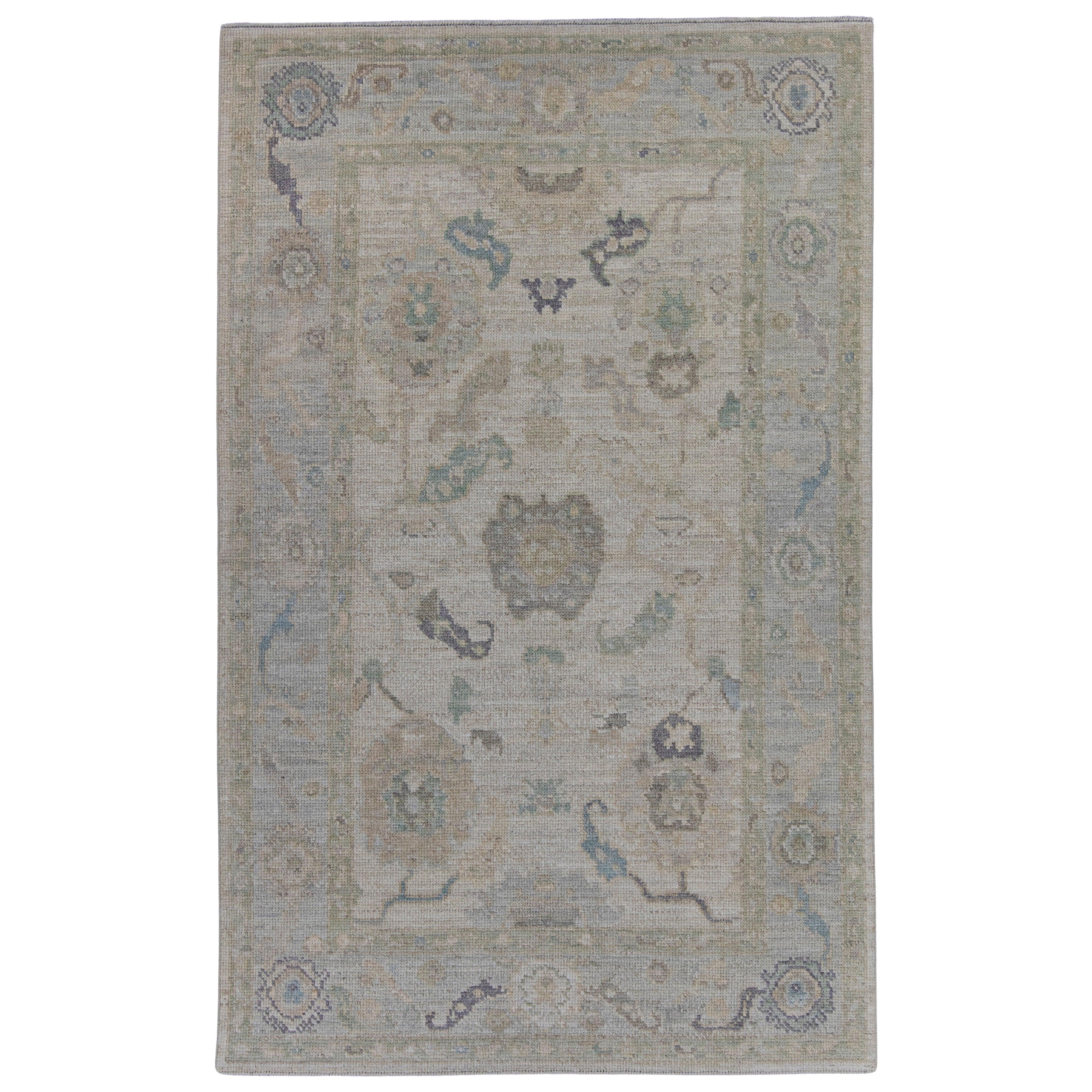 Alfombra turca Oushak 3'11" x 6'3" #16035 en venta