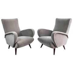 Italian Mid-Century Lounge Chairs in the Style of Zanuso
