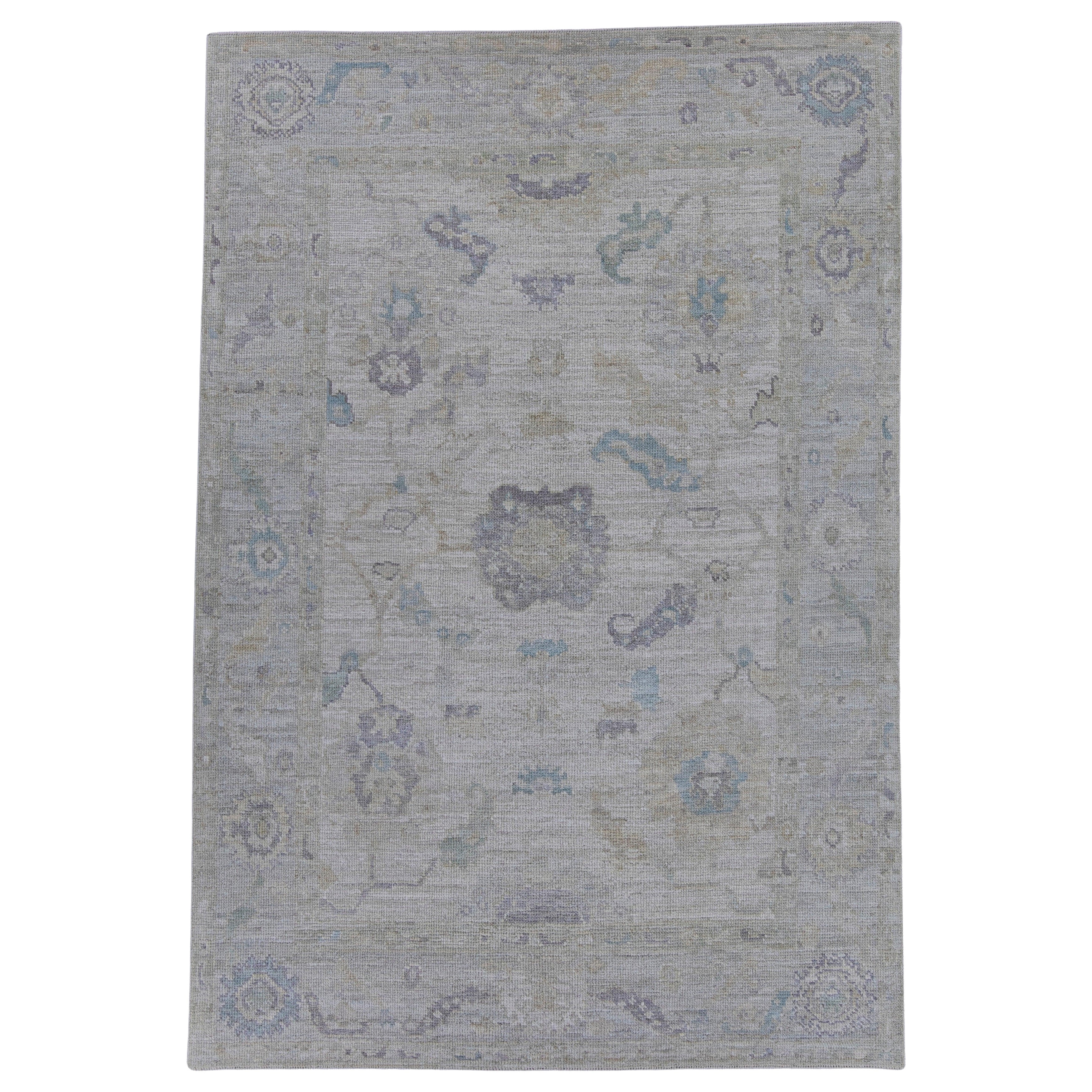 Turkish Oushak Rug 4'10" x 7'1" #16459 For Sale
