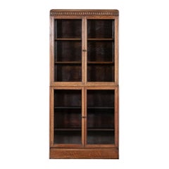 Englische Eiche geschnitzt Modular verglastes Bücherregal