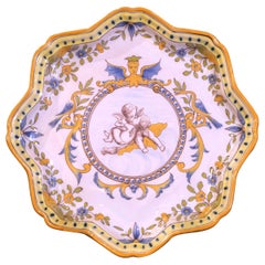 19th Century French Painted Faience "De Charolles" Decorative Wall Platter