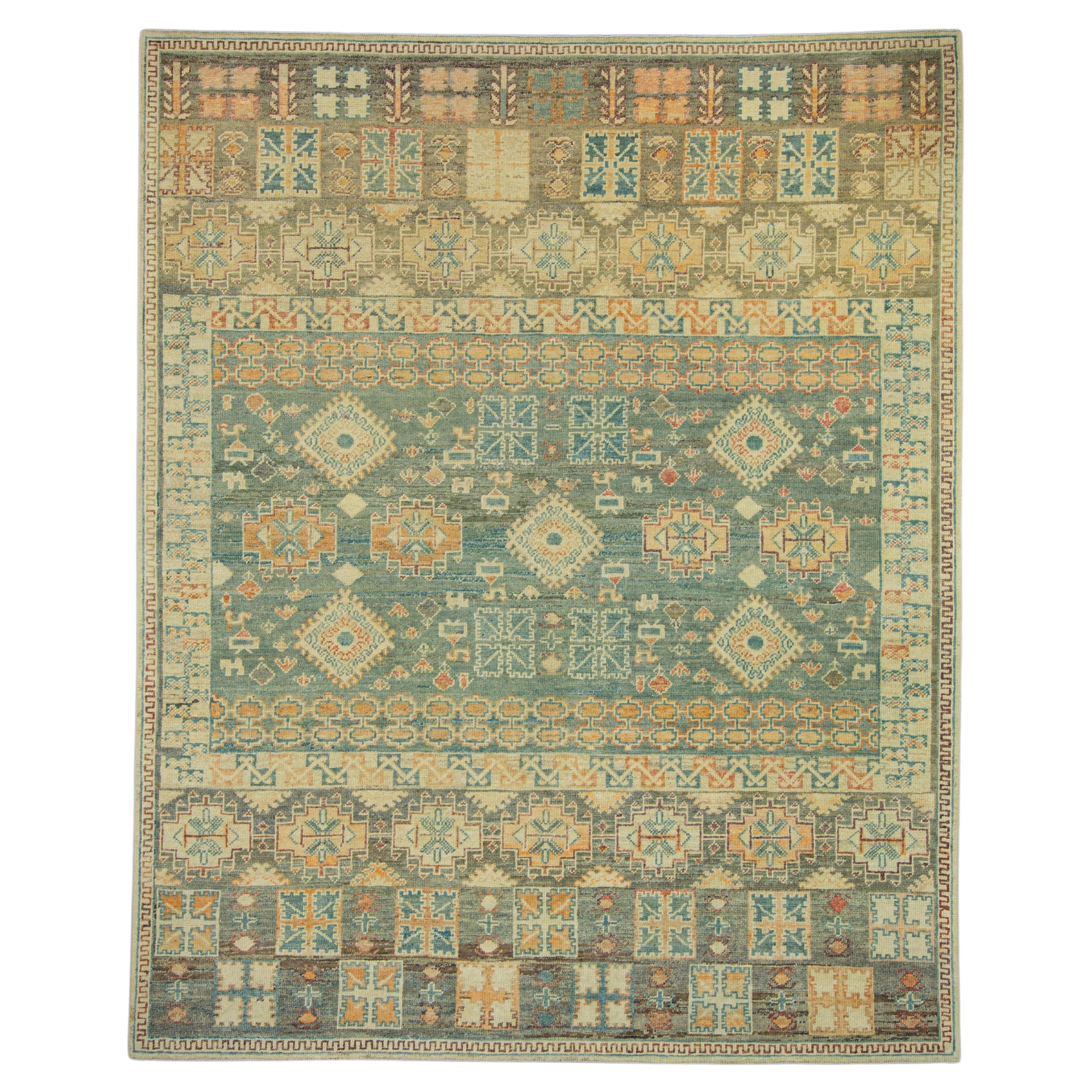 Turkish Old Wool Oushak Rug 7'11" x 9'10" #16862 For Sale