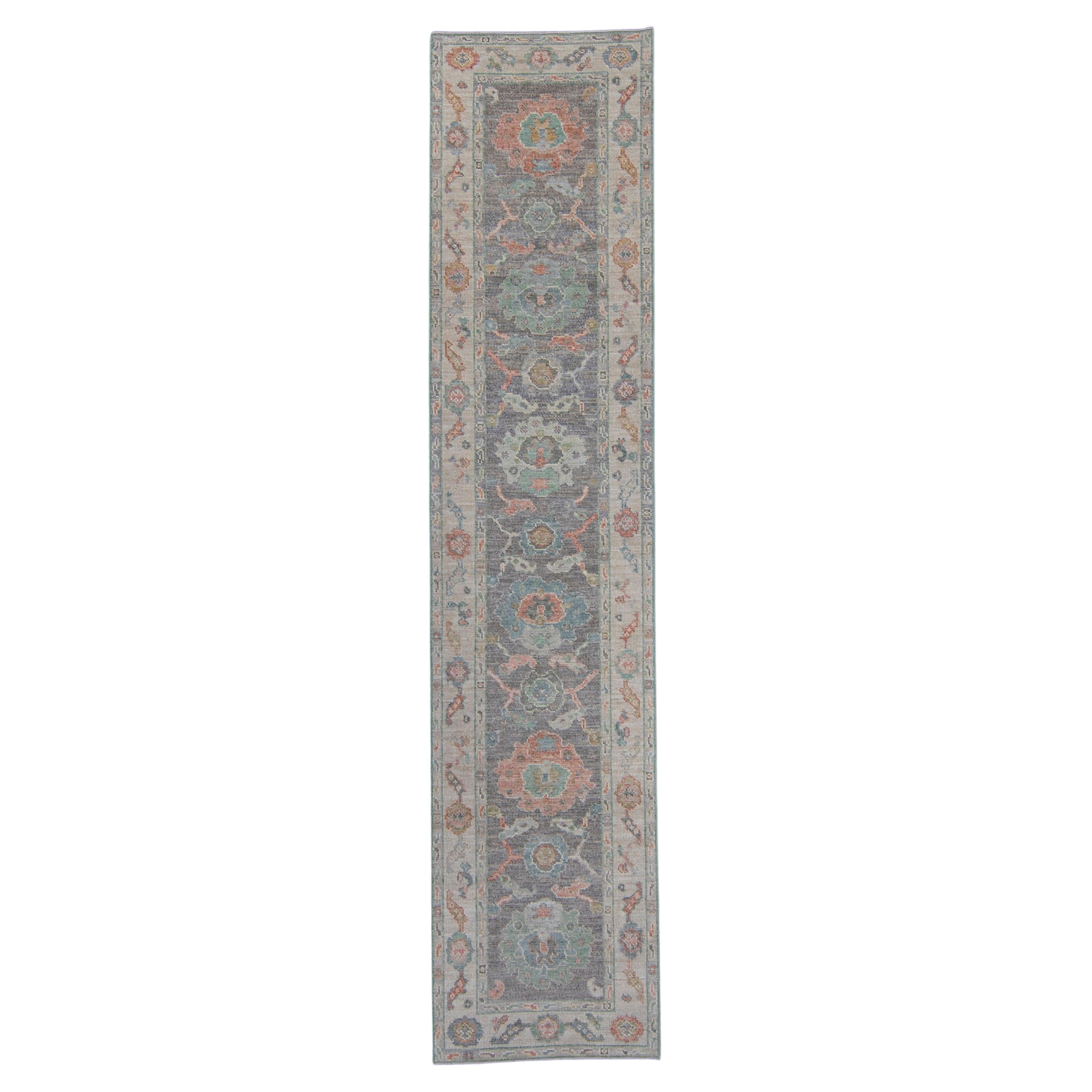 Tappeto Oushak Runner turco 2'8" x 12'1" #16252