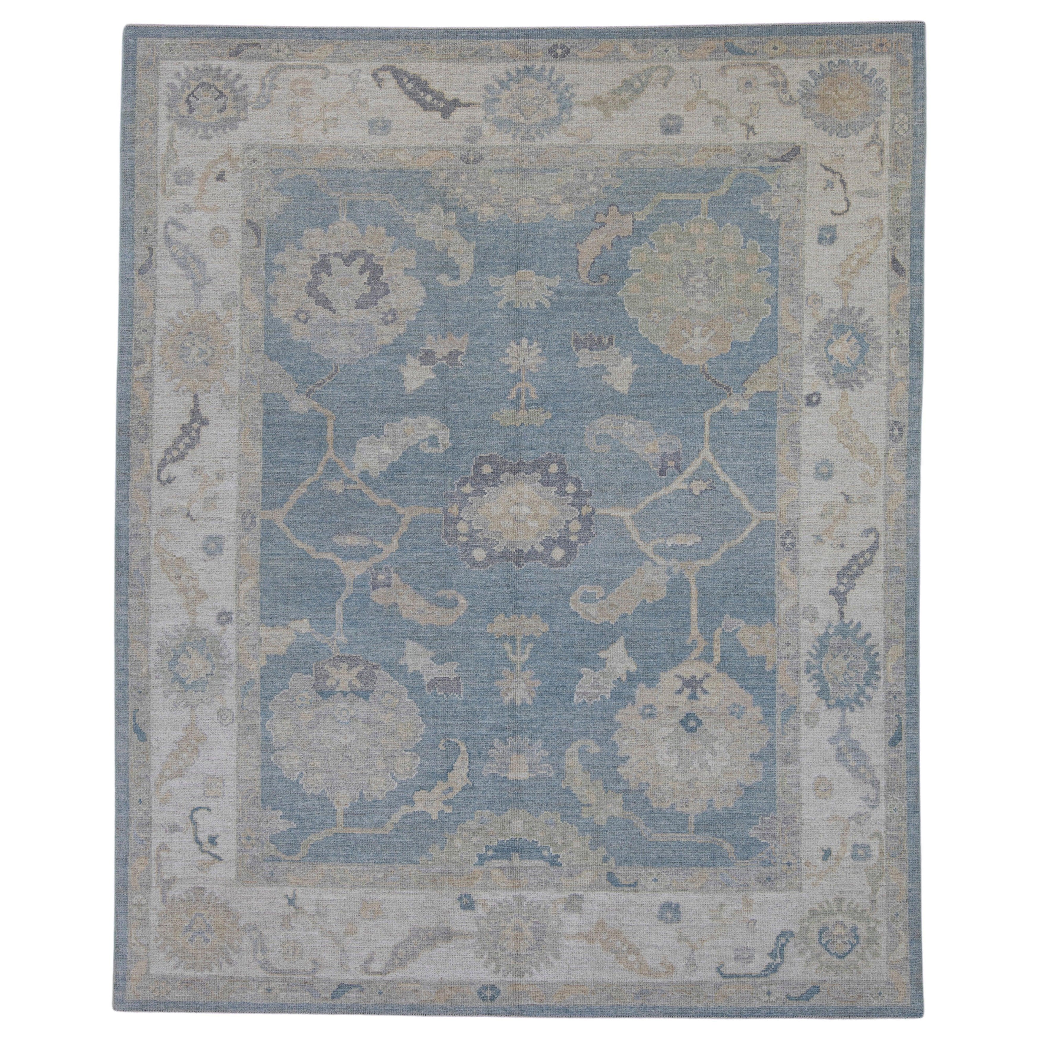 Turkish Oushak Rug 8' x 9'10" #16093 For Sale