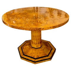 Biedermeier Style Burl Walnut Center Table