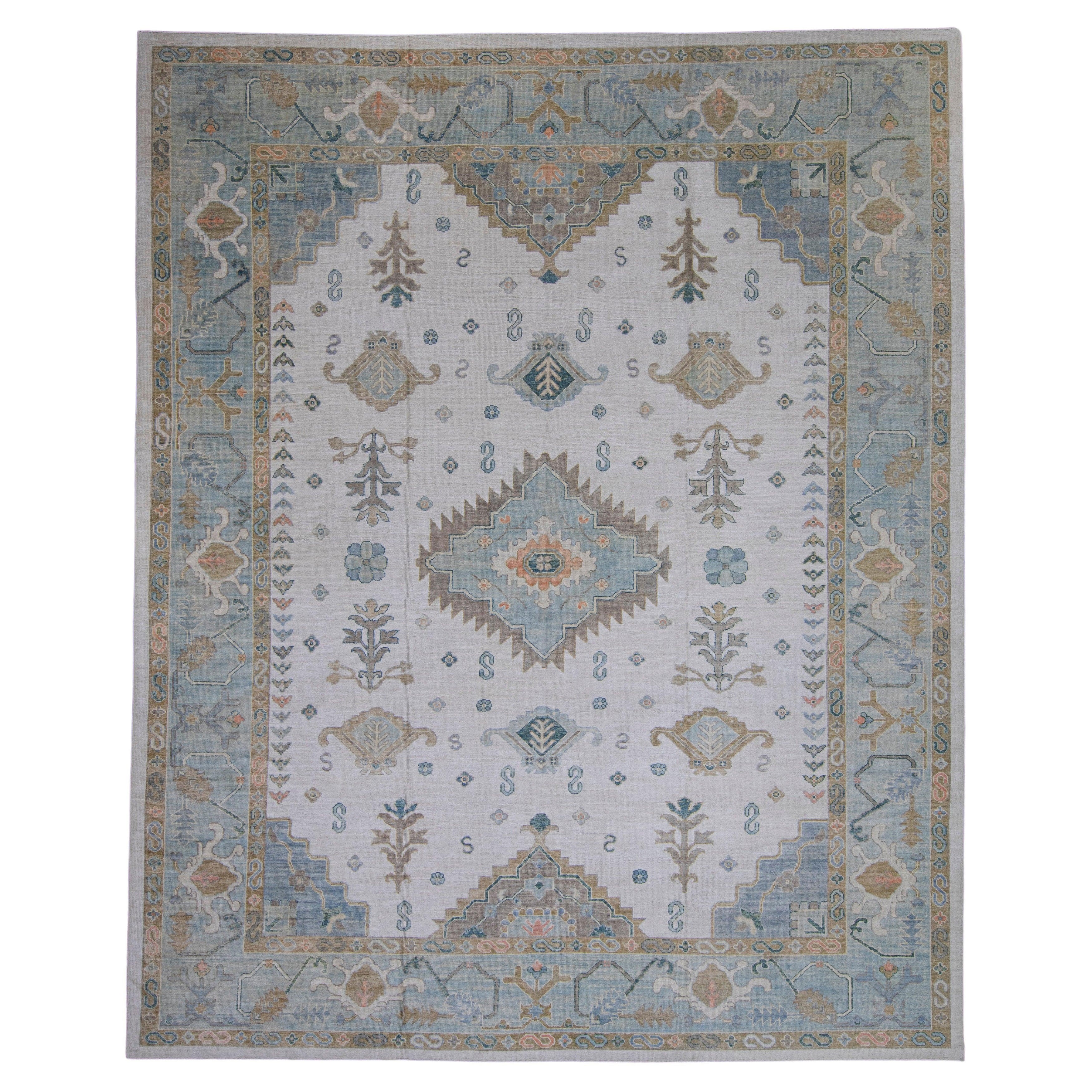 Turkish Oushak Rug 12'7" x 15'6" #16842 For Sale