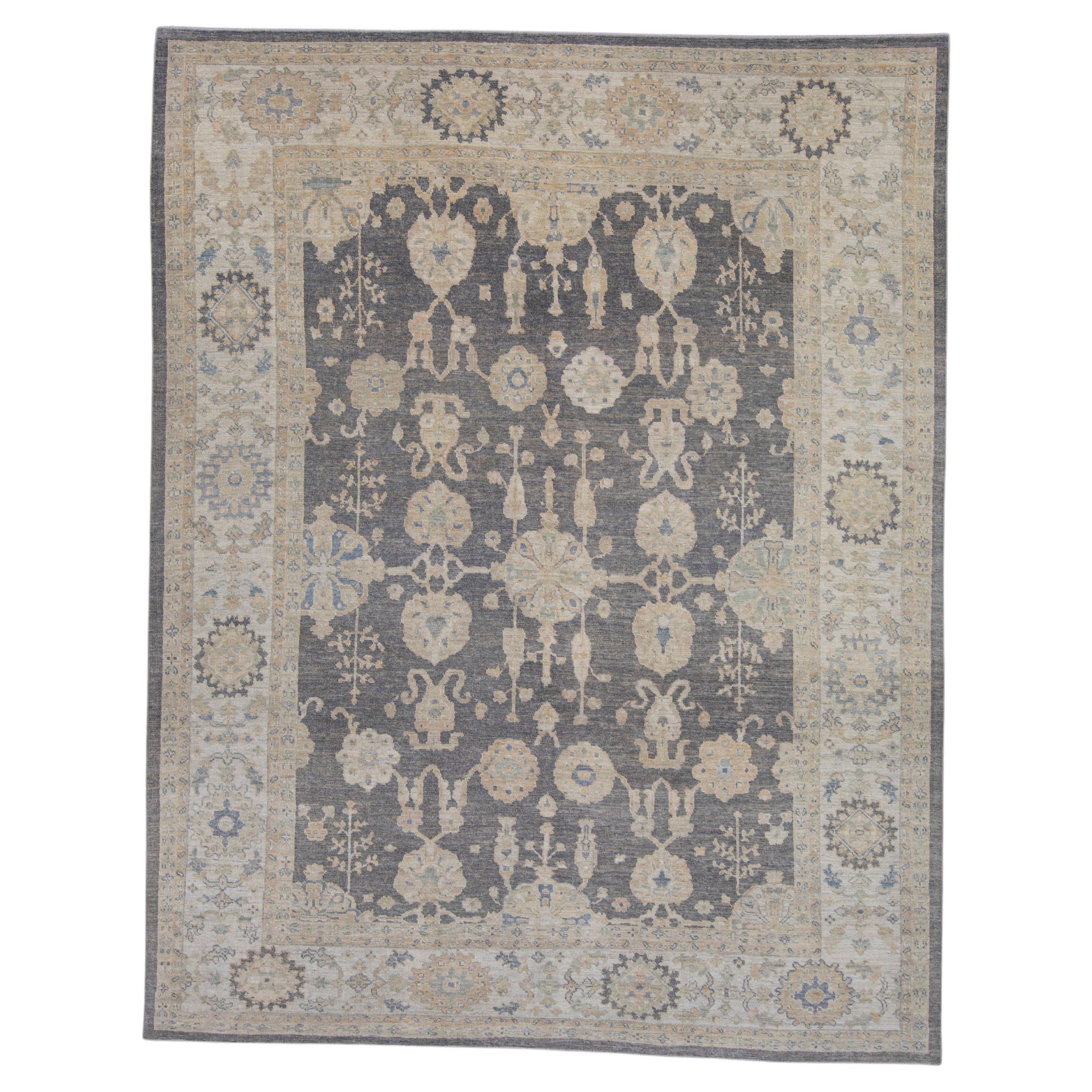 Türkischer antiker Oushak-Teppich im türkischen Look 8'3" x 10'6" #16491