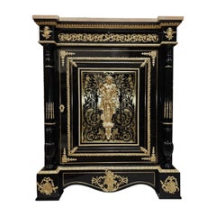 Diehl Black French Cabinet. Boulle Marquetry Gilt Bronze Brass Napoleon III