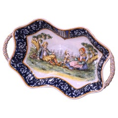 19th Century French Painted Faience Wall Platter by Porquier Beau Quimper