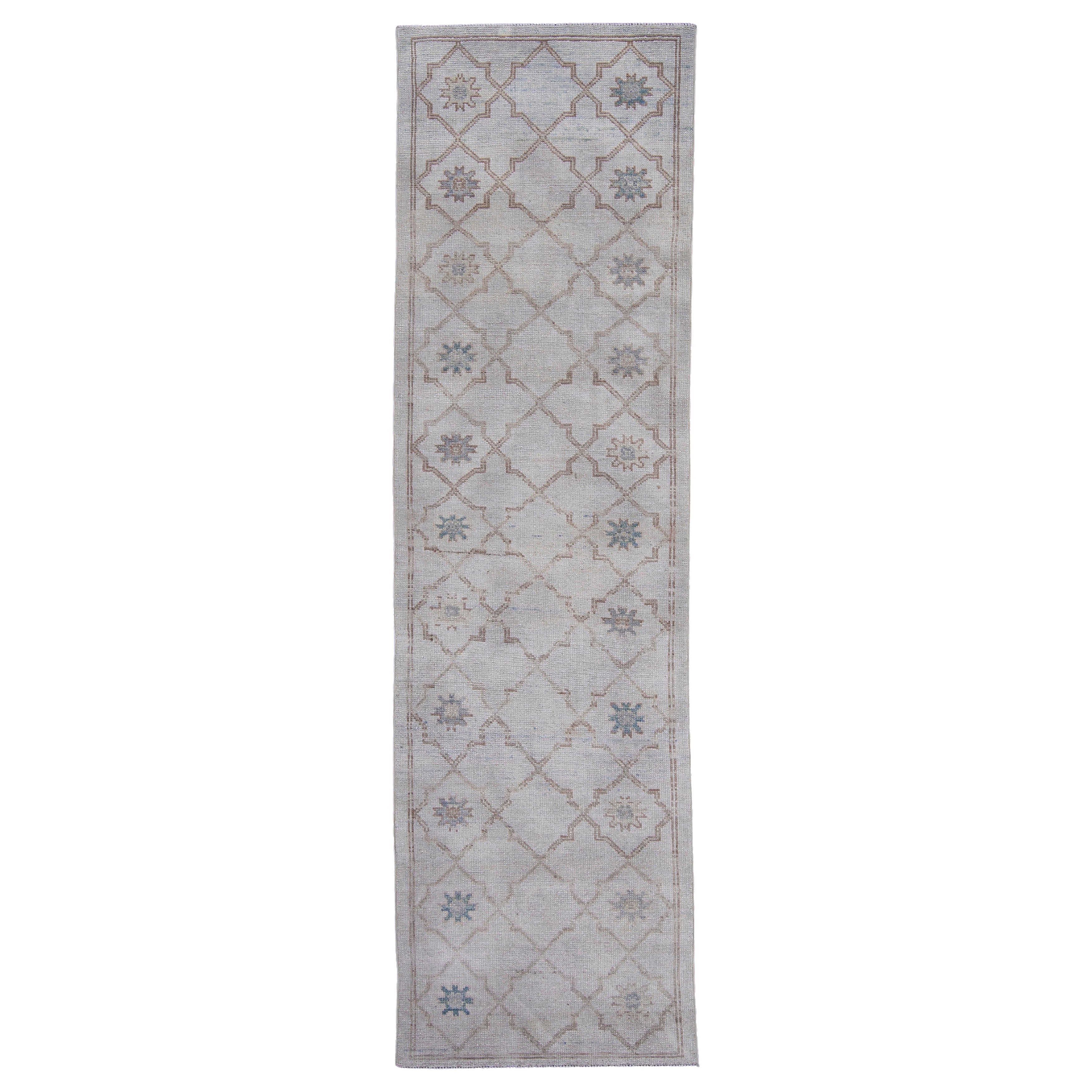 Turkish Oushak Rug 2'10" x 10' #16928 For Sale