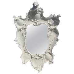 Large Porcelain Wall Mirror, White