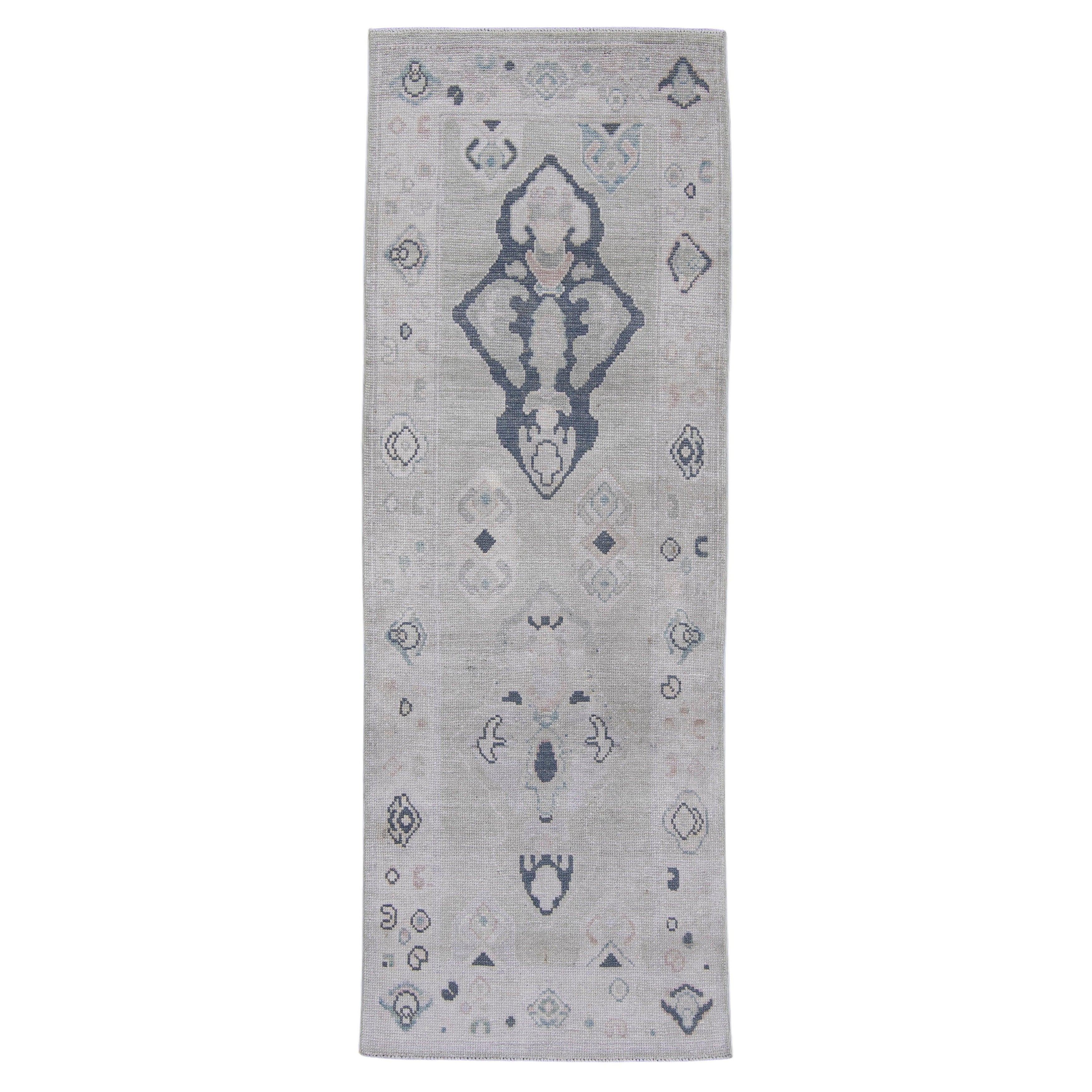 Alfombra turca Oushak 2'9" x 7'7" #16927
