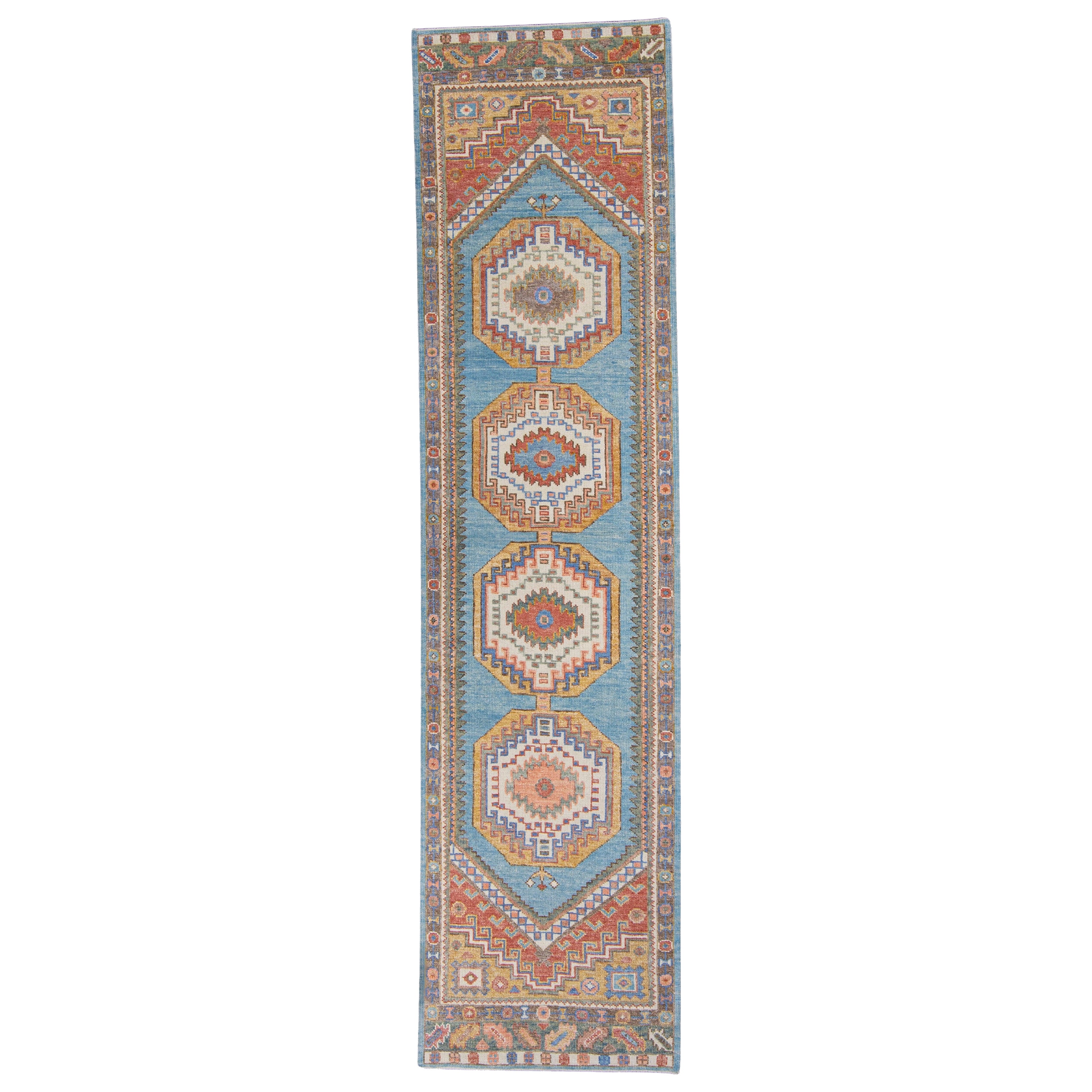 Türkischer Oushak-Läufer 3'1" x 12'4" #16744