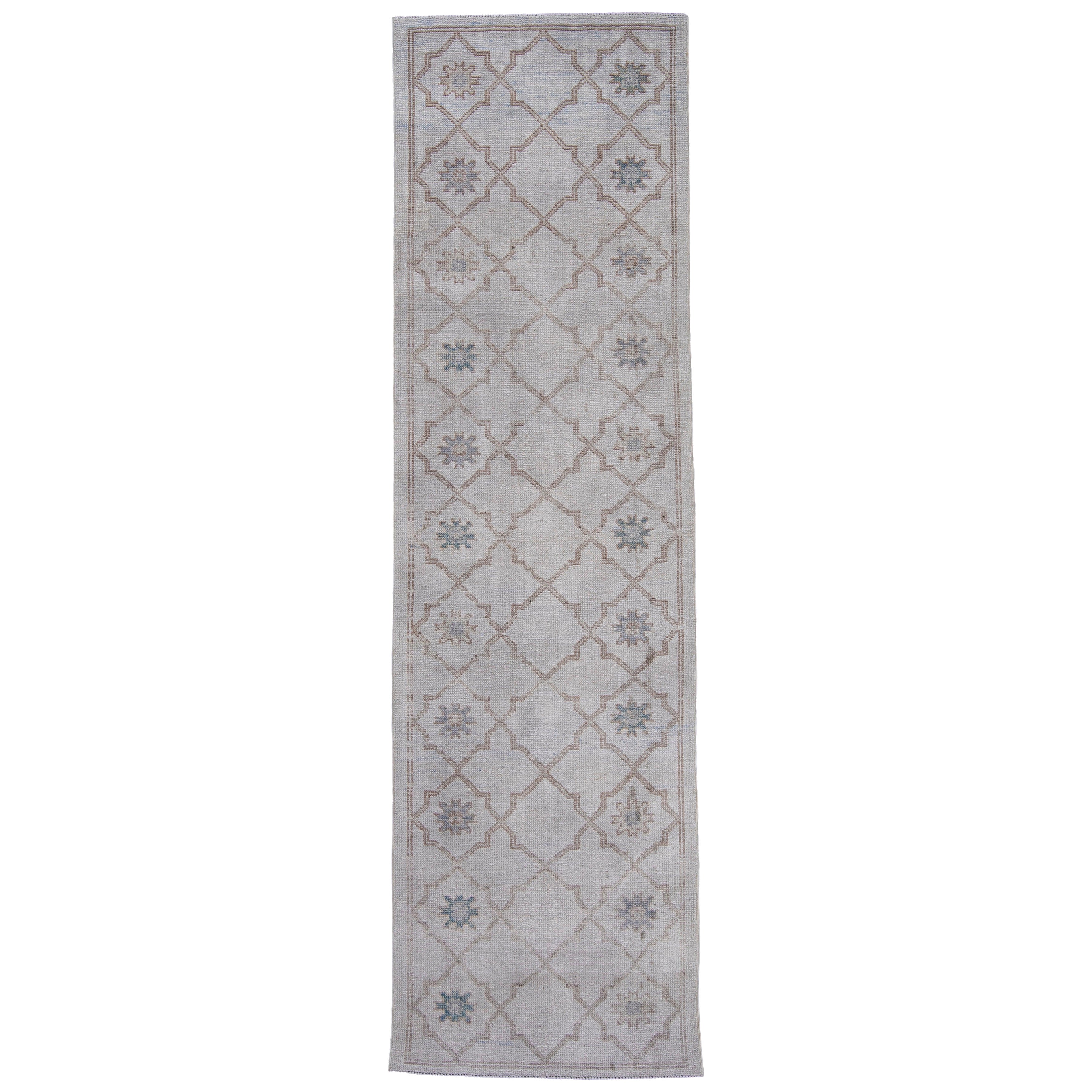 Turkish Oushak Rug 2'11" x 10' #16922 For Sale