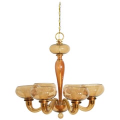 3rd Quarter 20th Century Italian Murano 6 Light Chandelier