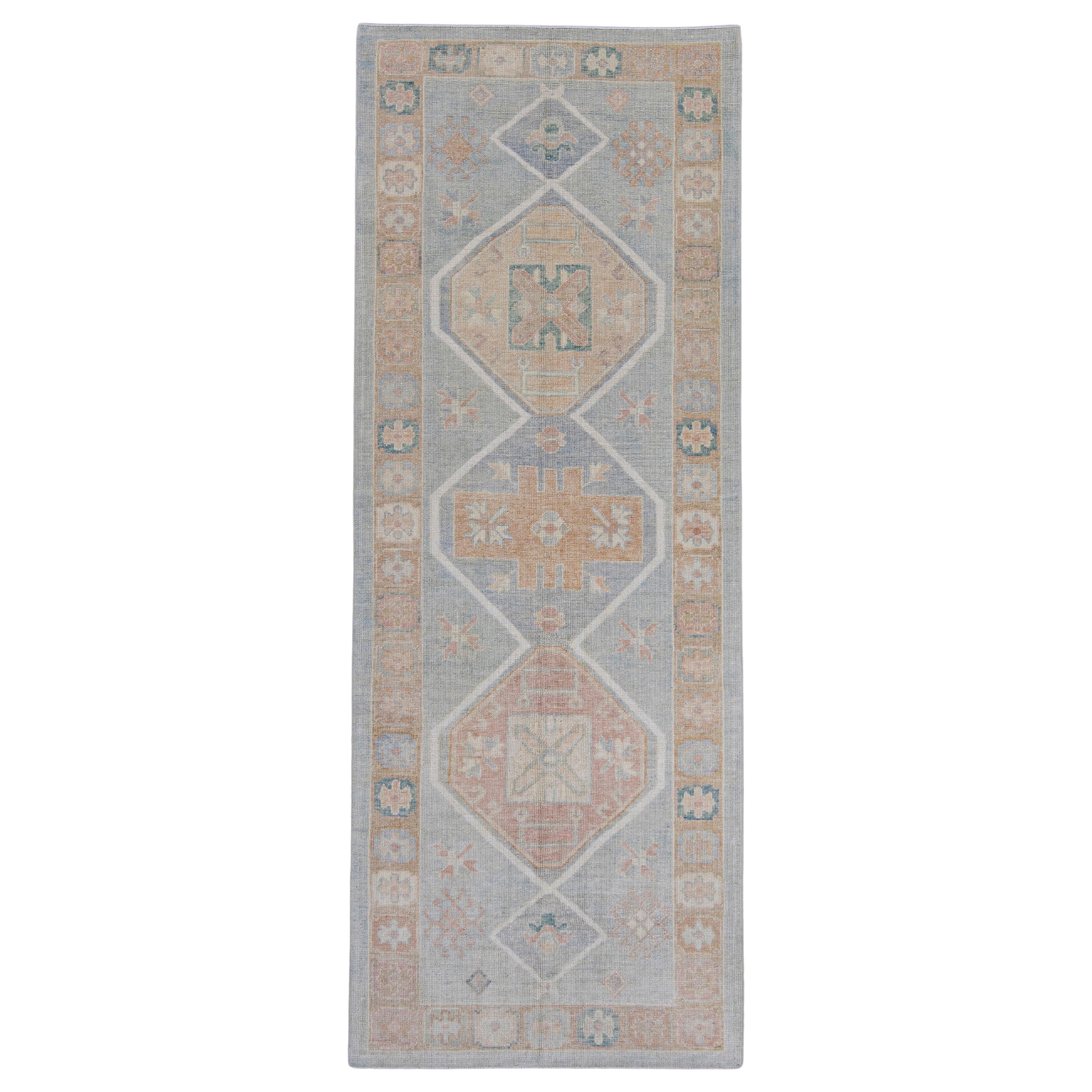 Turkish Oushak Runner Rug 4'2" x 10'11" #16791