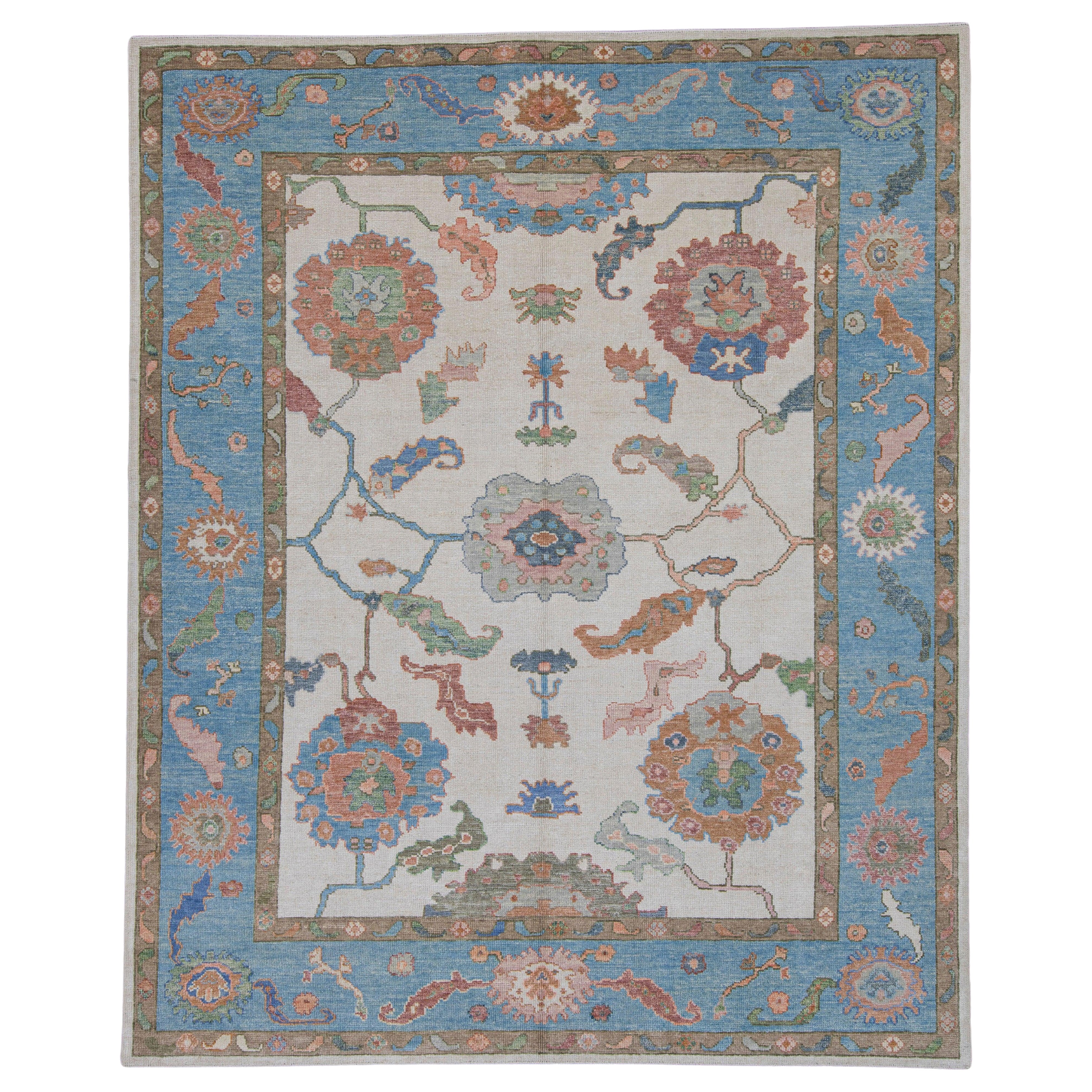 Turkish Oushak Rug 8'5" x 10'3" #16775 For Sale