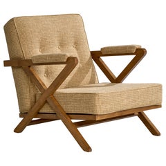 Paul Laszlo, Silla de salón, Madera, Tela, EE.UU., Década de 1950