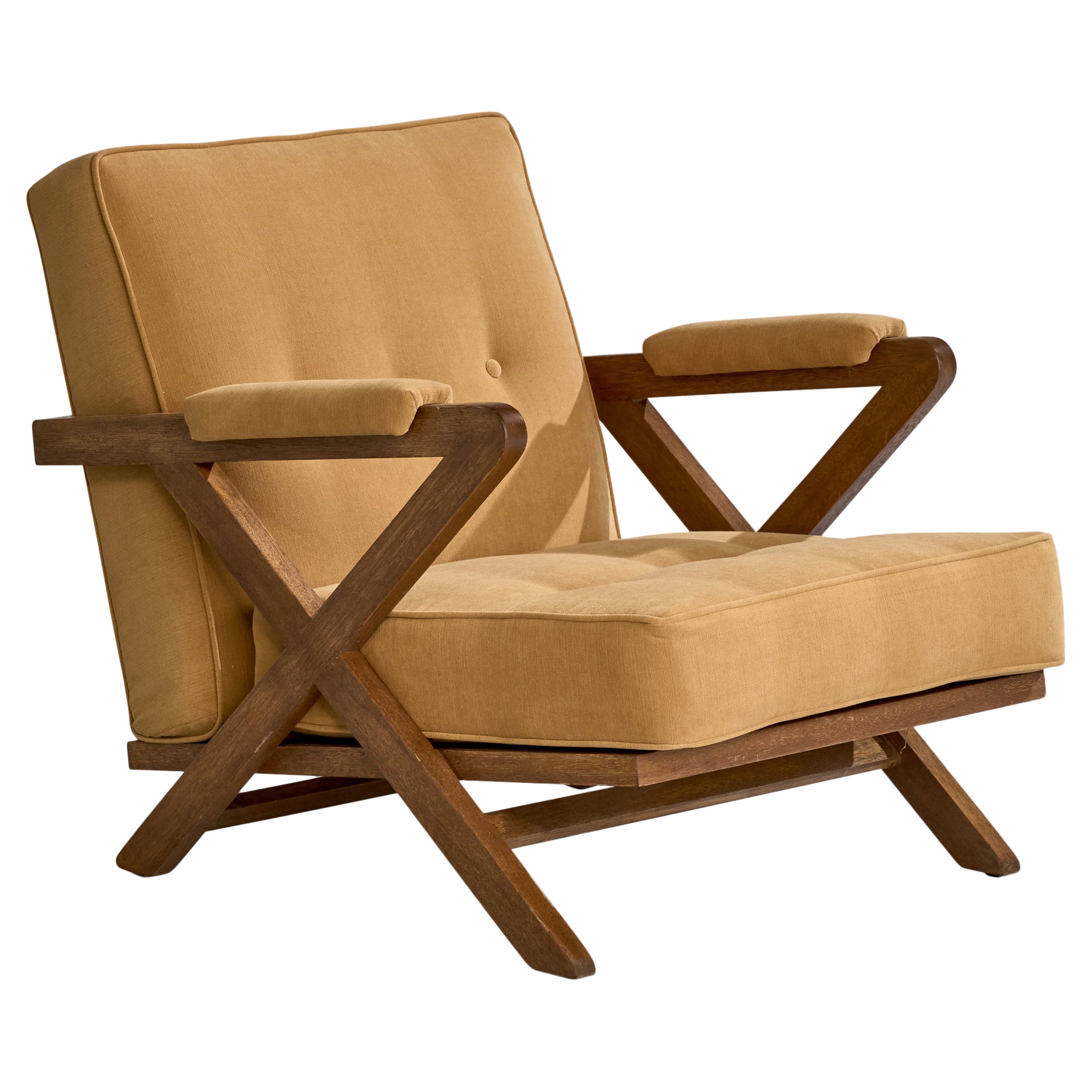 Paul Laszlo, chaise longue, Wood, tissu, États-Unis, années 1950
