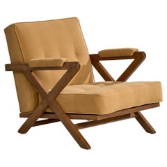 Paul Laszlo, chaise longue, Wood, tissu, États-Unis, années 1950