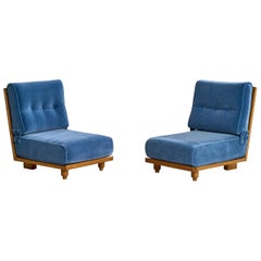 Guillerme & Chambron, Sedie a pantofola, Mohair, Oak, Francia, anni '50