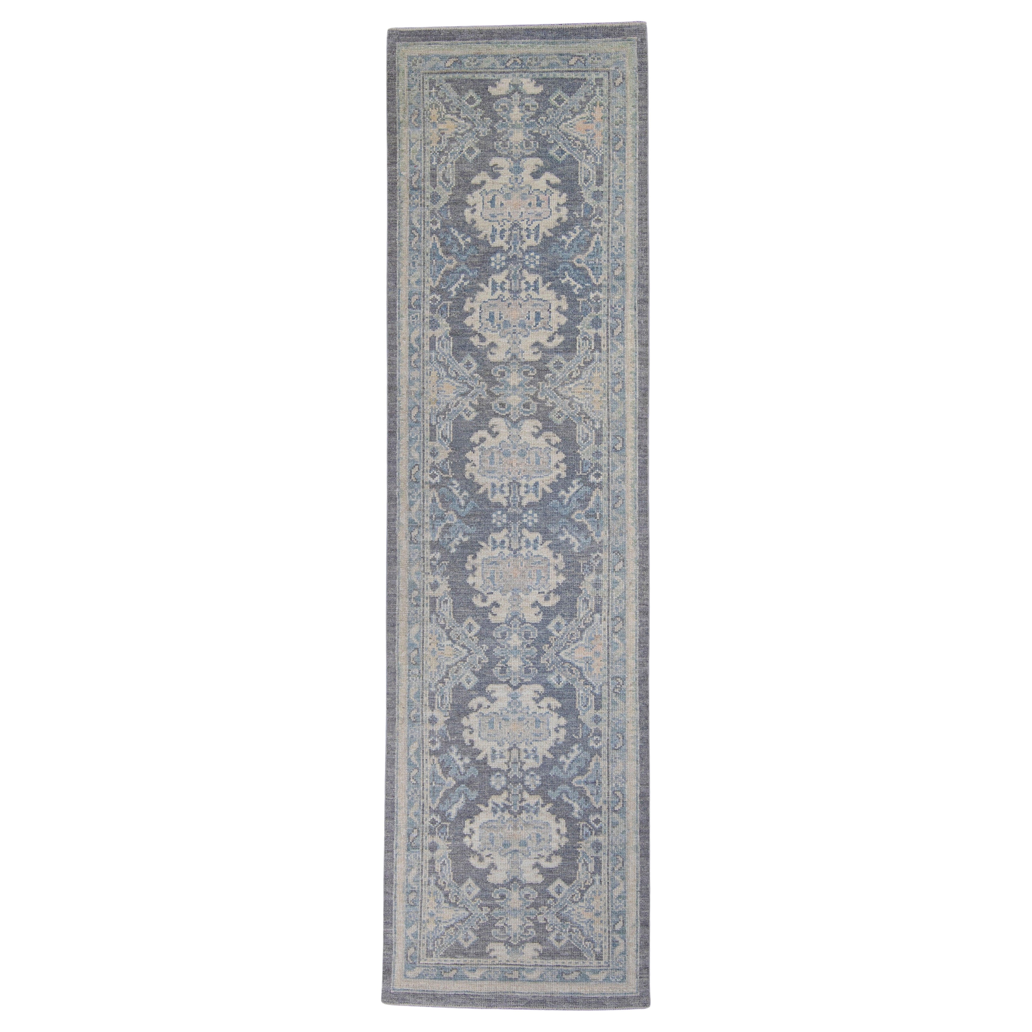 Turkish Oushak Runner Rug 2'11" x 10'9" #16286