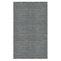 Tapis tressé contemporain en jute, 10' x 14', bleu marine et bleu ciel