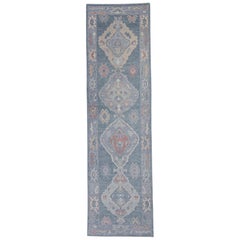 Tapis de couloir turc Oushak 2'9" x 9'11" n° 16604