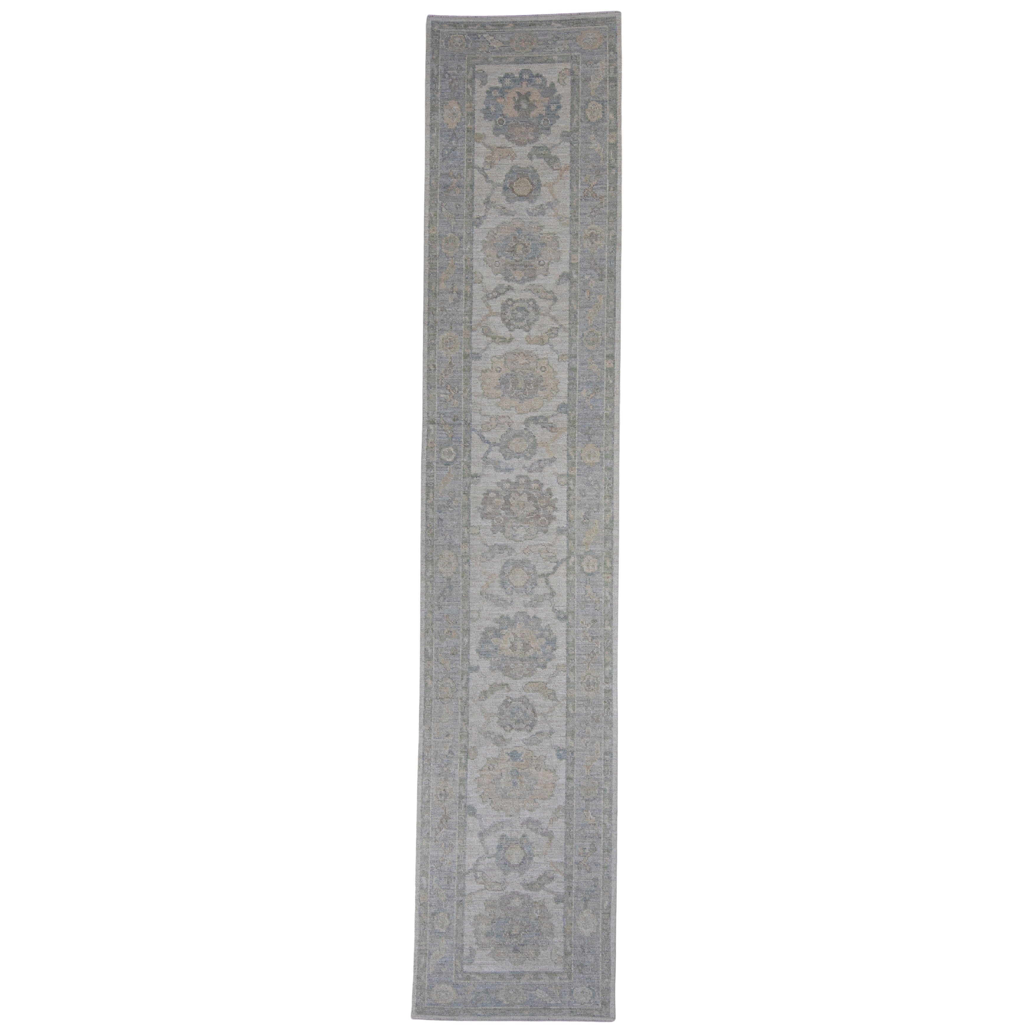 Turkish Oushak Runner Rug 2'10" x 13'11" #16216