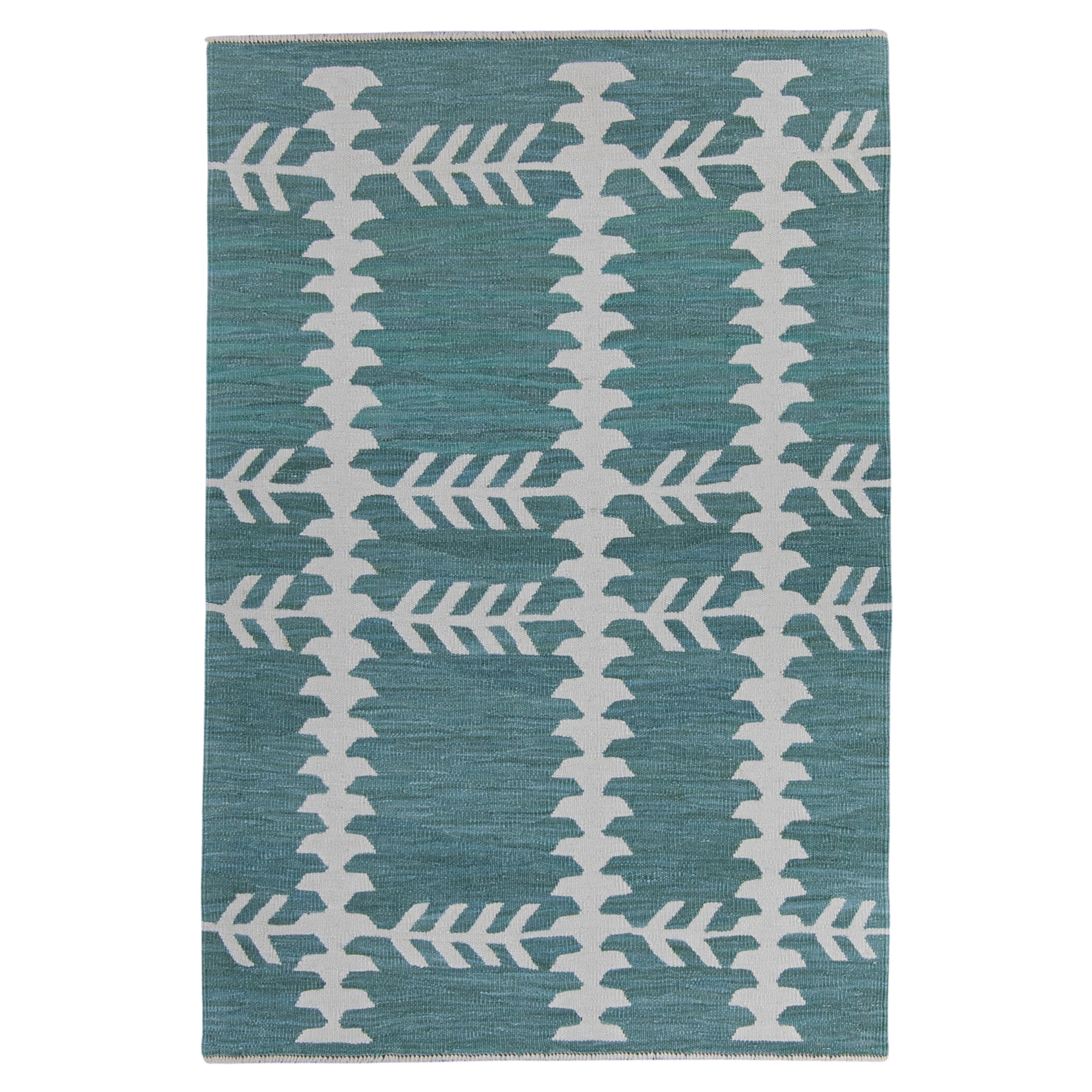 Orientalischer handgefertigter, flachgewebter, türkischer Kelim 3' x 4'6" #16797