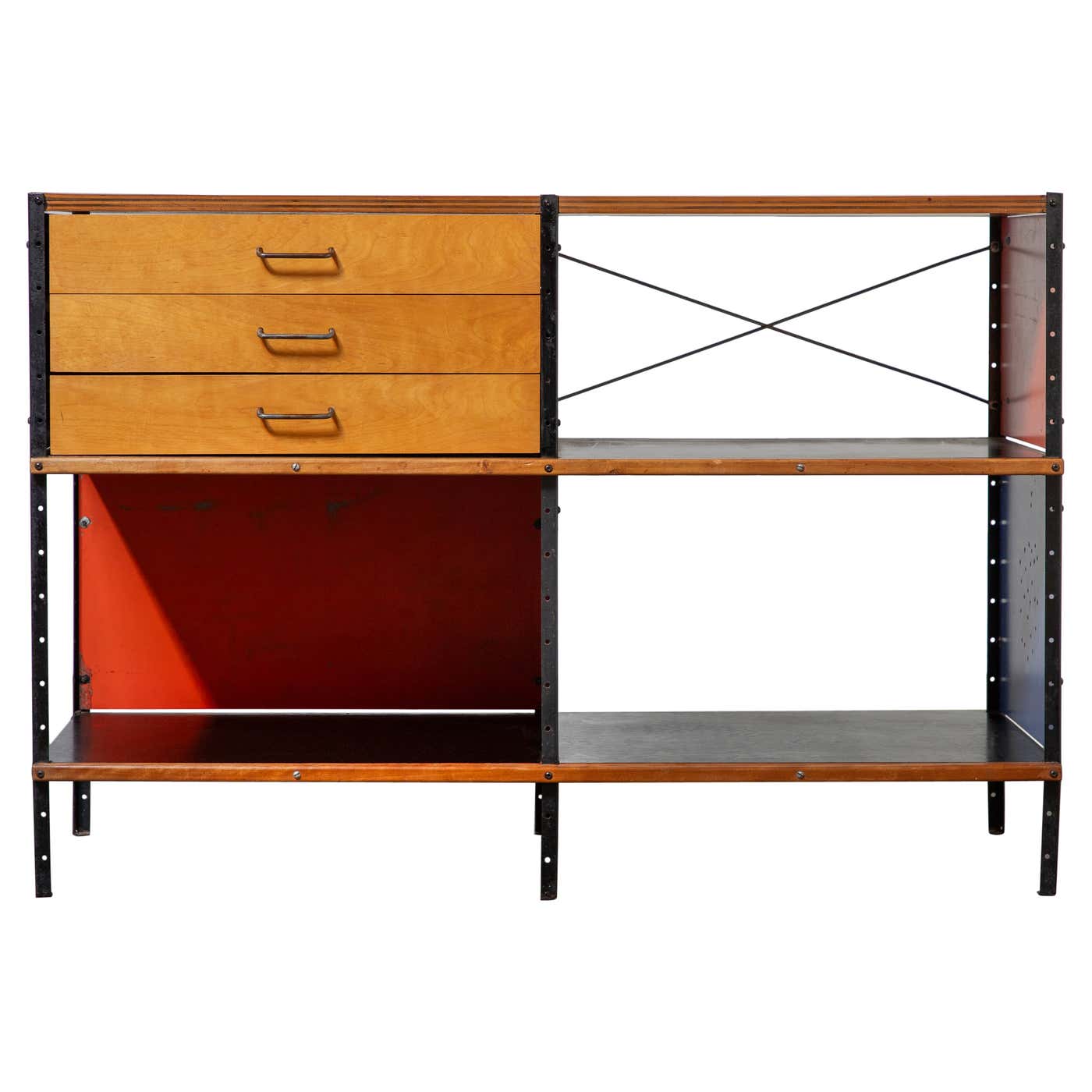 1st Generation Eames ESU 220-C for Herman Miller, in Red, Blue, Yellow ...