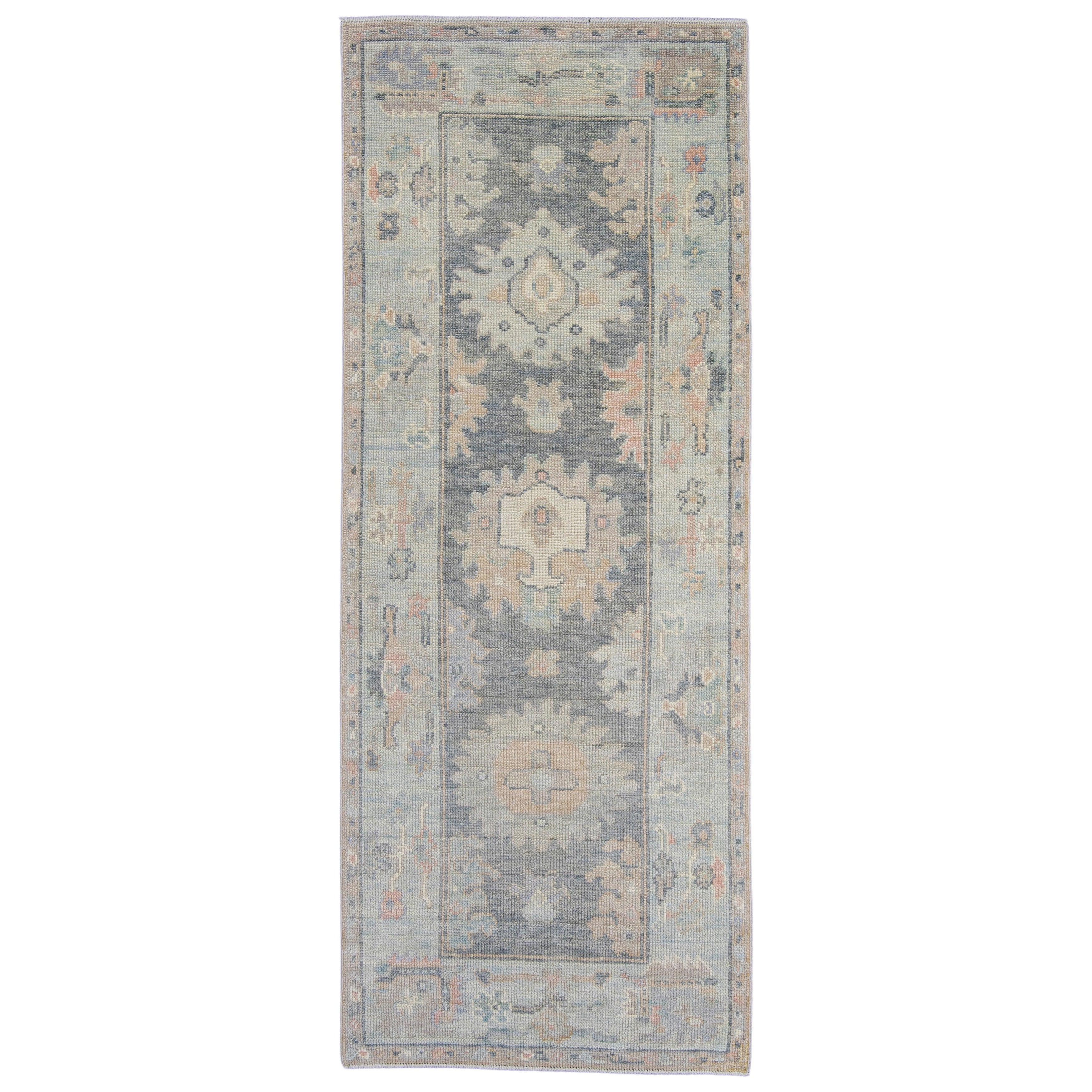 Alfombra turca Oushak 2'9" x 7' #16582