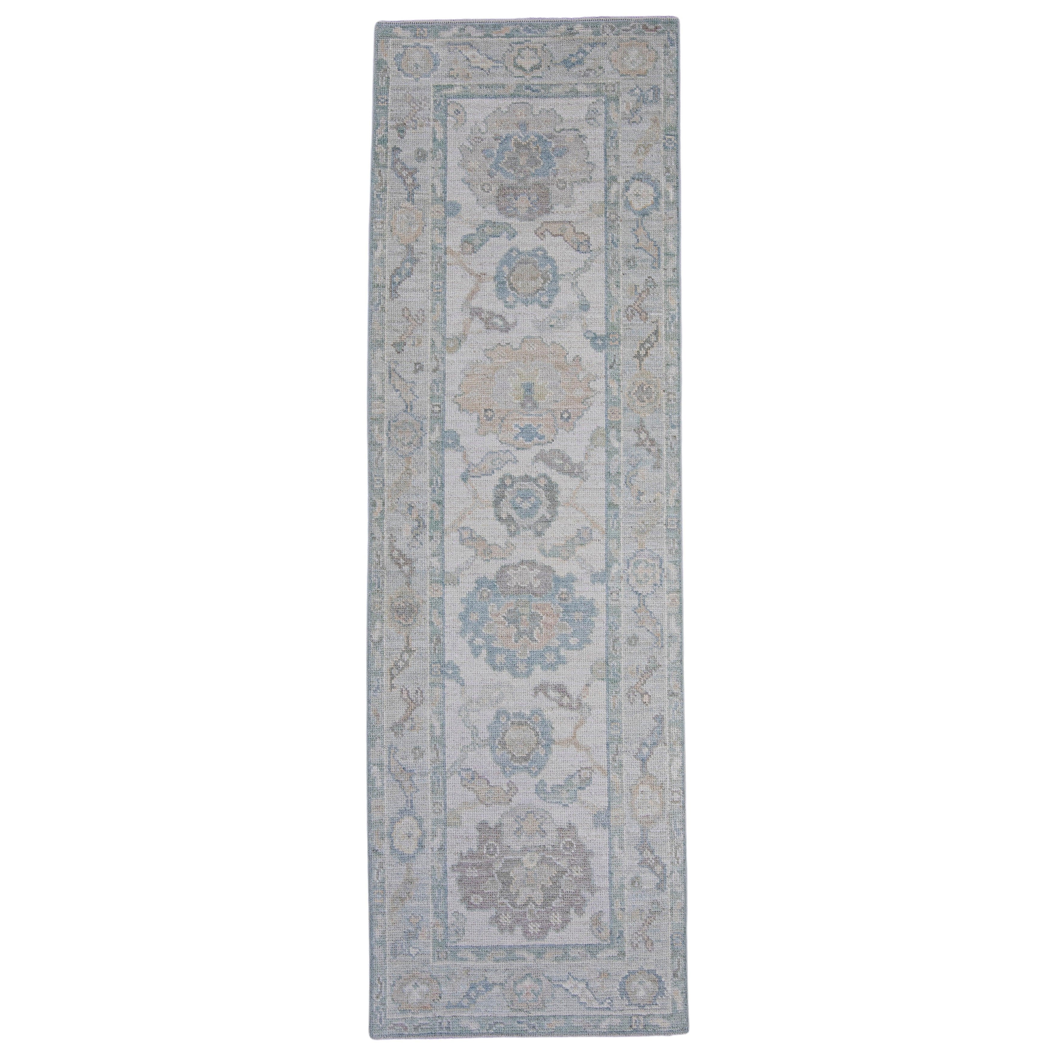 Alfombra turca Oushak 2'6" x 8' #16289